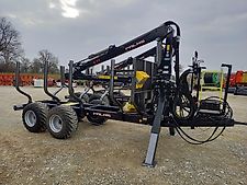 Palms 10,00 RM Rückewagen und FK 4.71 Forstkran, Rückeanhänger