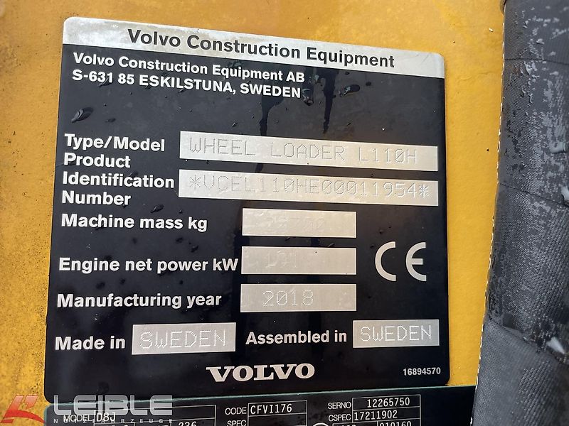 Volvo L110H*2018*Hochkippschaufel*9,5m³*