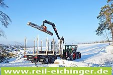 Reil & Eichinger Tandem-Kurzholzanhänger WTR 21 mit BMF Kran 905 Reil & Eichinger